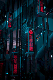 未来都市霓虹夜景