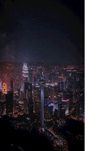 城市璀璨夜景俯瞰图