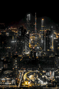 繁华都市夜景俯瞰