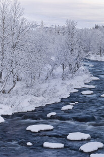 冬日河流雪景