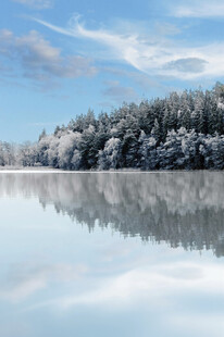 冬日雪湖静谧美景