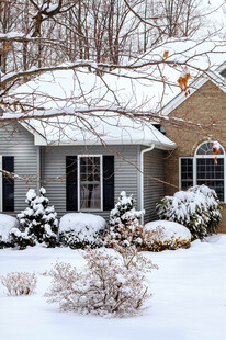 雪覆家园冬日静谧景致