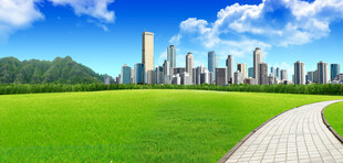 蓝天白云绿草地