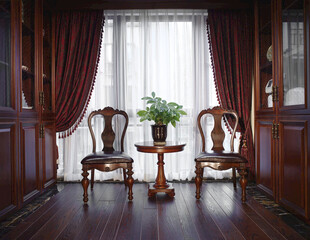 古典雅致的室内座椅场景