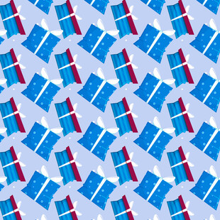 蓝色礼盒图案背景图片