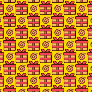 红黄礼盒图案背景图片