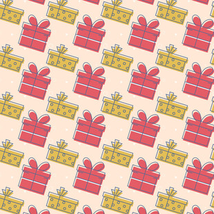 红黄礼盒图案背景图片