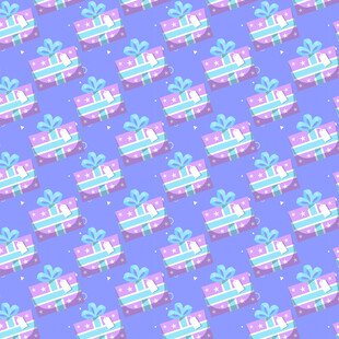 紫色星星礼盒图案背景图片