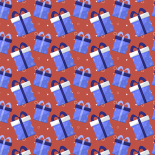 蓝色礼盒图案背景图片