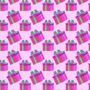 紫色礼盒图案背景图片