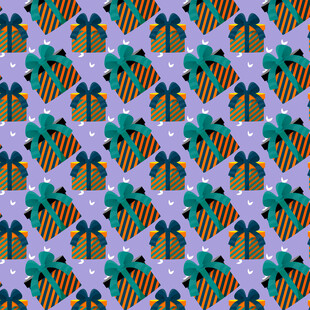 多彩条纹礼盒图案背景图片