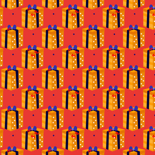 橙色礼盒图案背景图片
