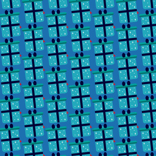 蓝色礼盒图案背景图片