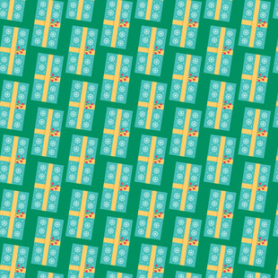 绿色雪花礼盒图案背景图片