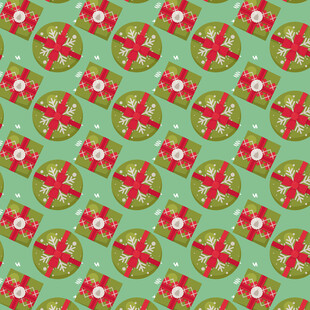 绿色礼盒图案背景图片