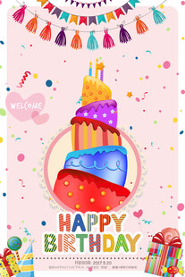 生日蛋糕庆祝场景