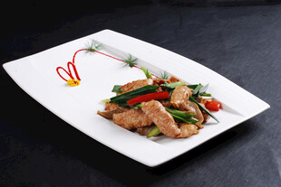 菜脯青蒜炒猪颈肉 元