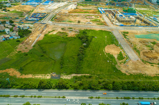 城市在建工地俯瞰景象