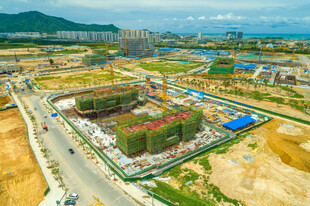 城市在建工地俯瞰景观