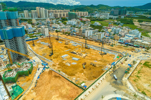 城市建筑工地俯瞰景象