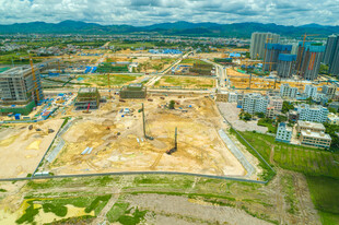 城市在建工地俯瞰景象
