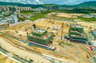 城市建筑工地俯瞰景象
