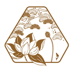 端午礼盒纹理中式水墨荷花图案