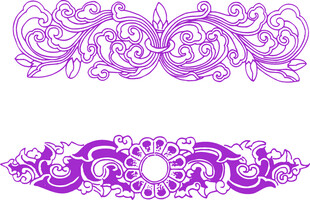 紫色精美花纹装饰图案