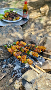 户外美味烧烤场景