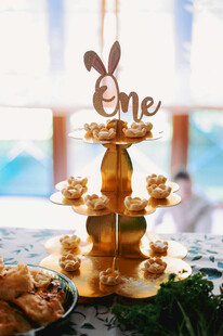 金色一岁生日蛋糕装饰摆件