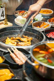 韩式烤肉美食诱人场景