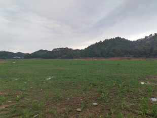 广袤田野与远处山峦景色
