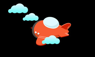 飞天猫咪云朵奇幻场景