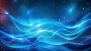 梦幻蓝色星空波浪背景