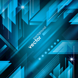 蓝色几何抽象矢量背景图