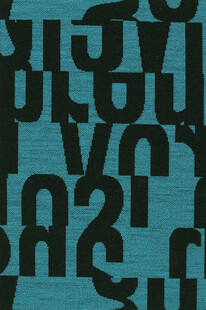 蓝色背景上的黑色字母图案