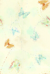 梦幻蝴蝶水彩纹理背景
