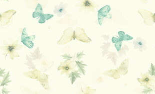 清新蝴蝶花卉图案背景