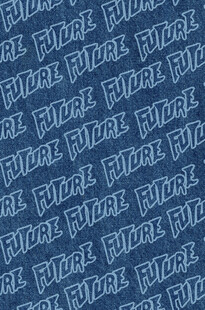 蓝色FENDI字母重复图案