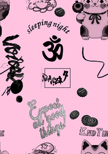 粉色卡通风甜蜜童趣图案