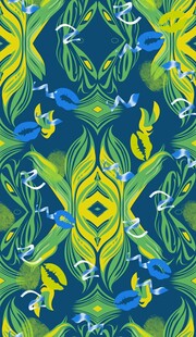 绚丽多彩的抽象植物图案