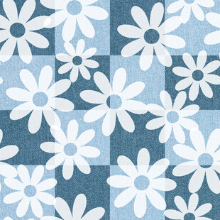 蓝白雏菊拼接图案背景