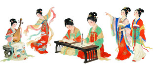 古代女子演奏场景