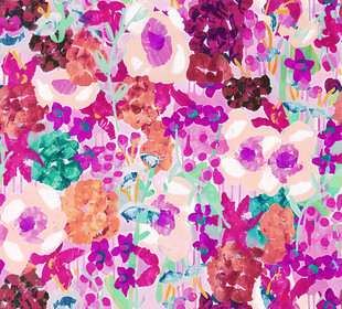 多彩花卉印染图案纹理