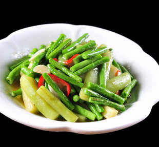 清炒豆角茄子