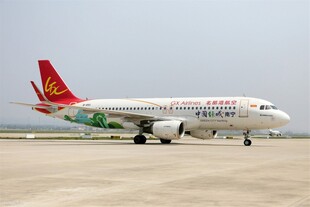 海南航空飞机停在跑道