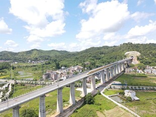 山间高架桥景色