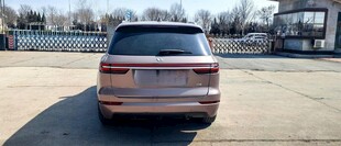 粉色SUV汽车尾部特写