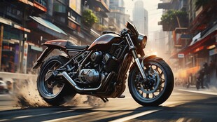 城市街头酷炫摩托车