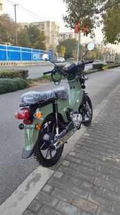 路边停放的绿色共享单车